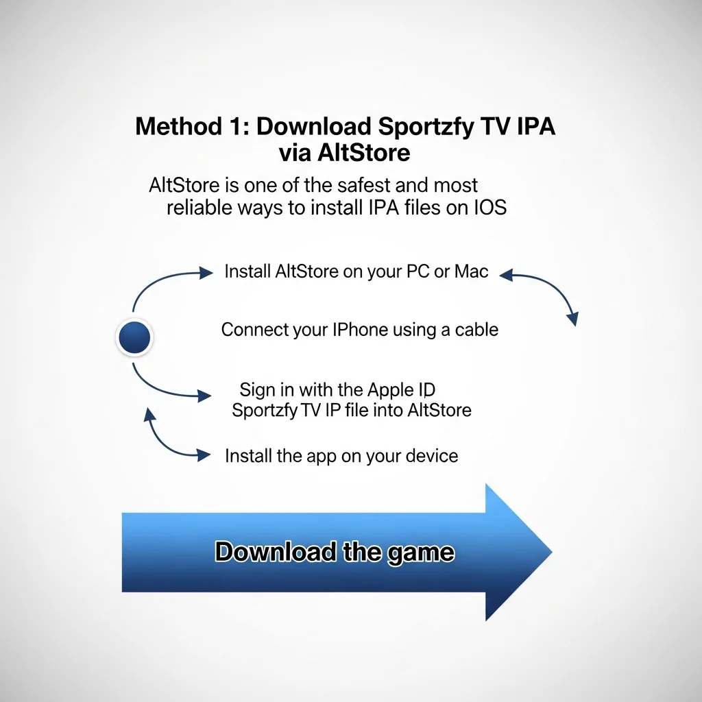 step 1 to download sportzfy for IOS