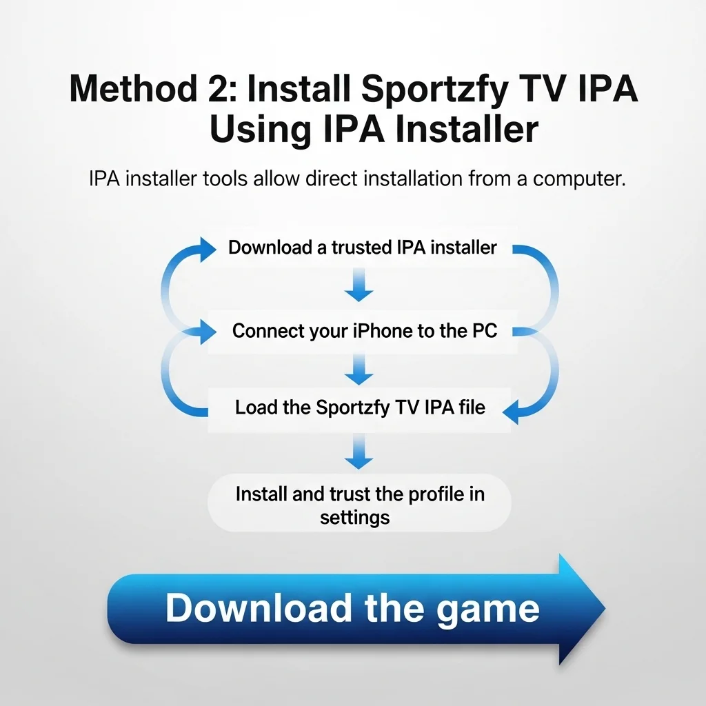 step 2 to download sportzfy for IOS